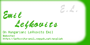 emil lefkovits business card